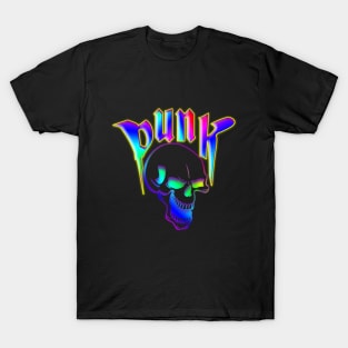 Neon Colored PUNK with Skull T-Shirt